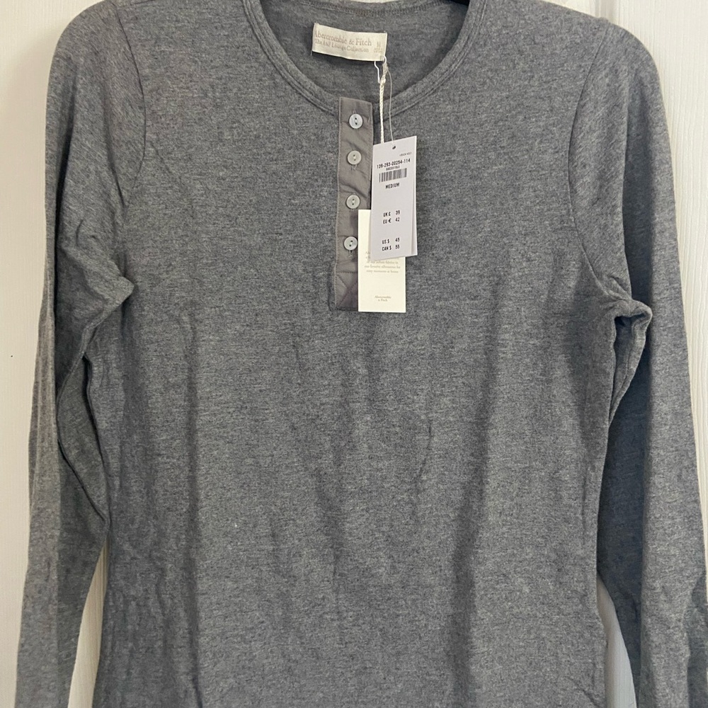 Abercrombie & Fitch Charcoal Button-Up Henley
